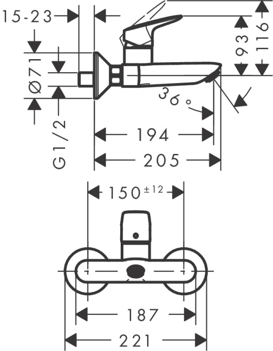 Cмеситель для раковины Hansgrohe Logis 71225000, хром. Фото