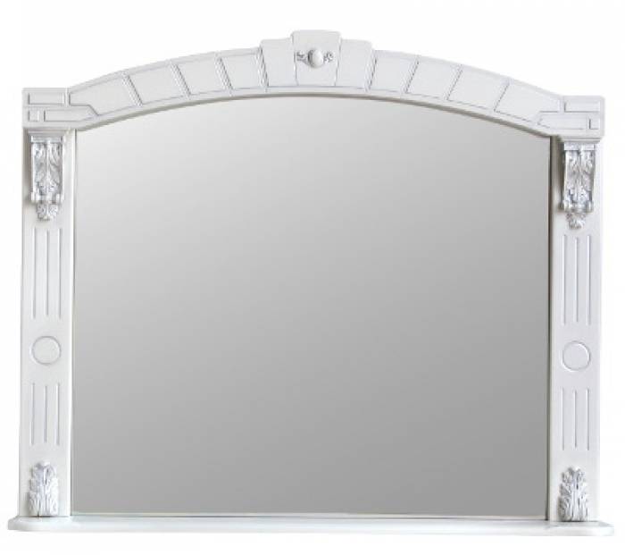 Шкаф зеркальный АТОЛЛ Александрия 100 (слоновая кость-серебро). Фото