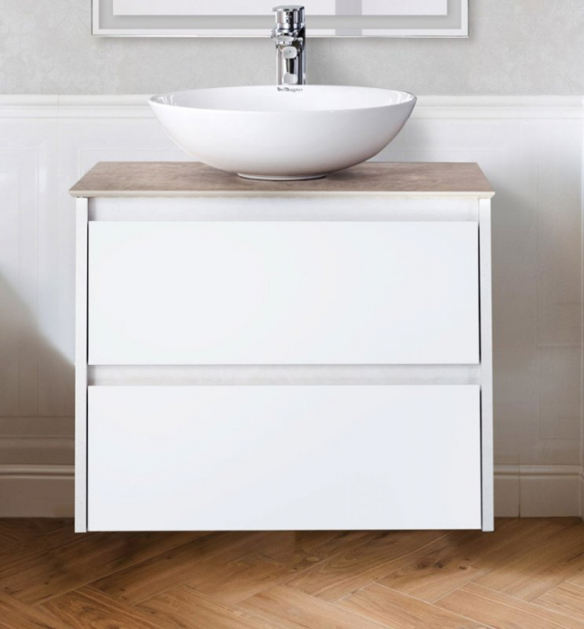 Тумба под раковину подвесная BELBAGNO KRAFT-700-2C-SO-BO Bianco Opaco. Фото