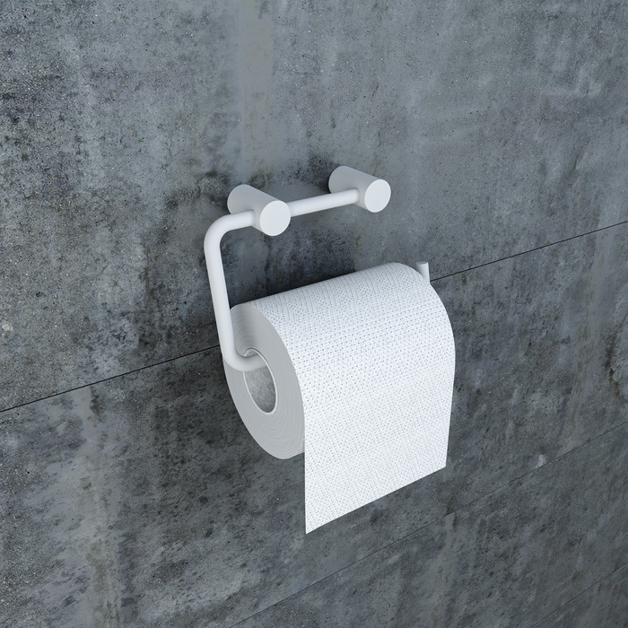 Держатель для туалетной бумаги без крышки сплав металлов Petite белый матовый IDDIS PETWT00i43 для ванной комнаты. Фото