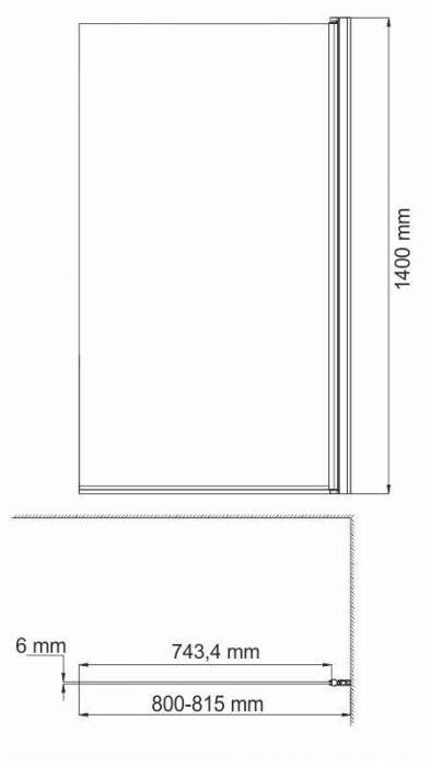 Стеклянная шторка на ванну WASSERKRAFT Berkel 48P01-80R Matt glass. Фото