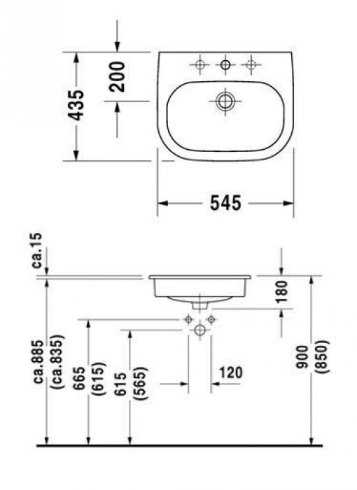 Раковина на столешницу DURAVIT D-CODE 54х43 0337540000. Фото
