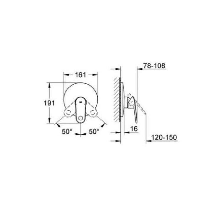 Смеситель для душа GROHE Europlus New 19537002 (внешняя часть). Фото