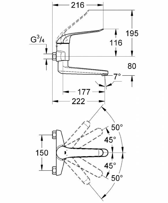 Смеситель для раковины GROHE Euroeco Special 32772000. Фото