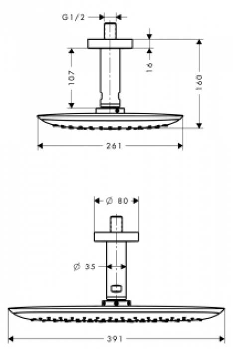 Верхний душ HANSGROHE PuraVida 27390400. Фото