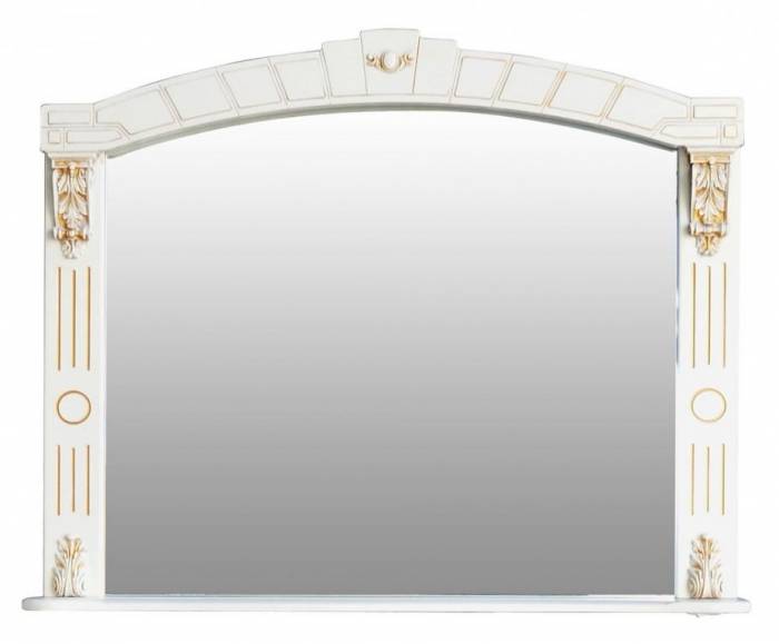 Шкаф зеркальный АТОЛЛ Александрия 100 (слоновая кость-золото). Фото