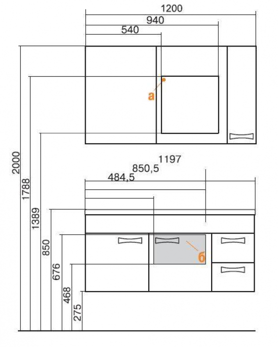 Зеркало-шкаф АКВАТОН Диор 120 (белый) 1A110702DR01R. Фото