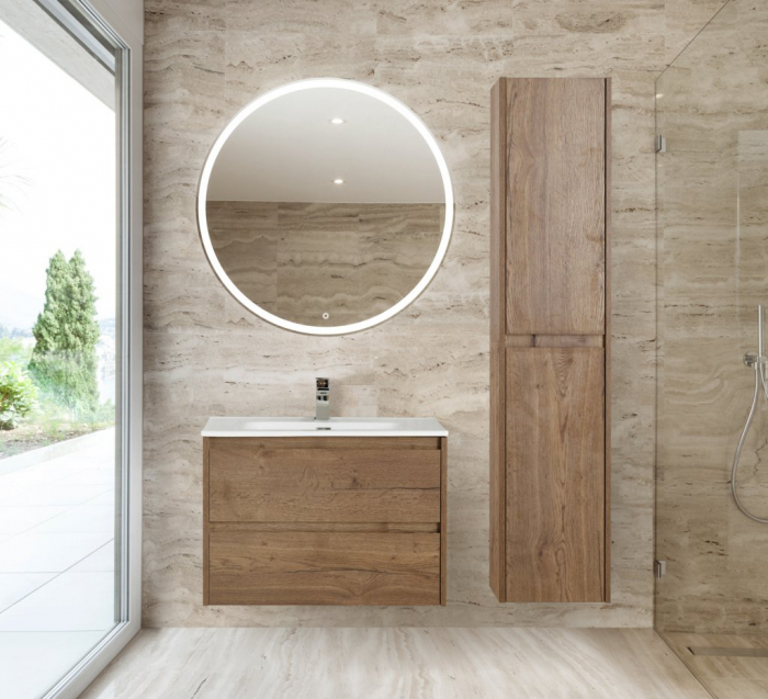 Тумба под раковину подвесная BELBAGNO KRAFT-600-2C-SO-RT Rovere Tabacco. Фото