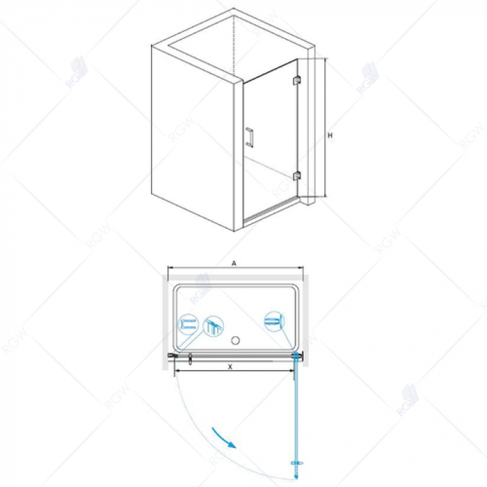 Душевая дверь RGW HOTEL HO-01 01060108-11 80 см. Фото