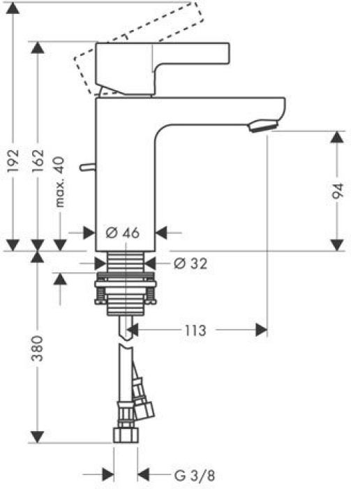 Смеситель для раковины Hansgrohe Metris S 31060000. Фото