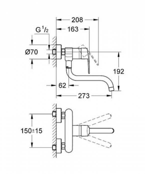 Смеситель для мойки GROHE Eurostyle Cosmopolitan 33982002. Фото