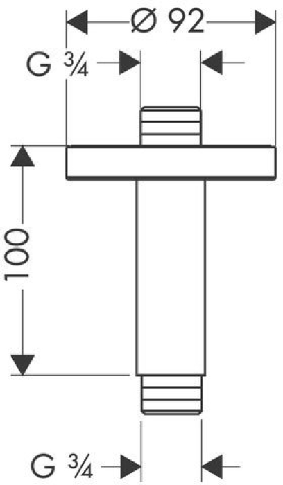 Потолочное подсоединение 3/4 Hansgrohe 27418000. Фото