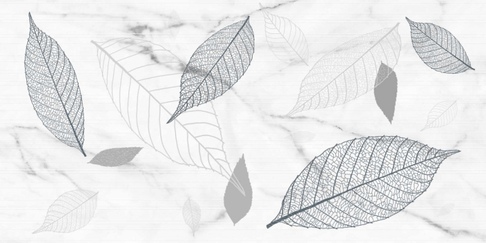 Керамин Плитка облицовочная Хокку 7С 300х600 белый листья. Фото