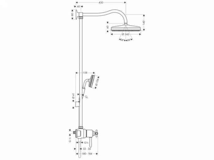 Душевая система AXOR Carlton Showerpipe 17670090. Фото