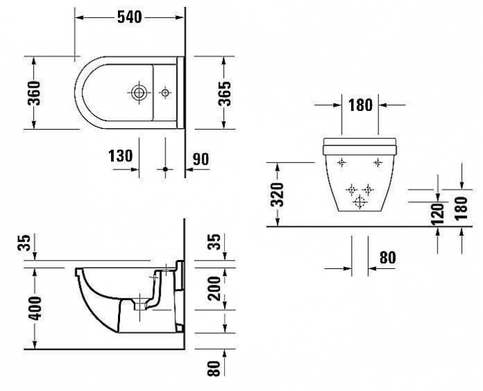 Биде подвесное стандартное DURAVIT STARCK 3 2230150000. Фото