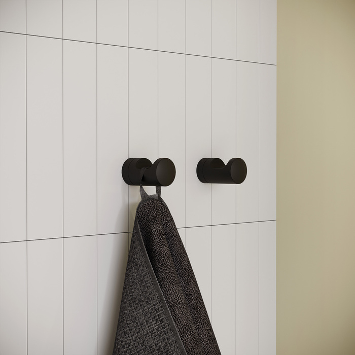 Крючок одинарный сплав металлов NOА черный матовый IDDIS NOABL10i41 для ванной комнаты. Фото