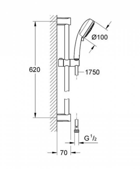 Душевой гарнитур GROHE New Tempesta Cosmopolitan 27579001. Фото