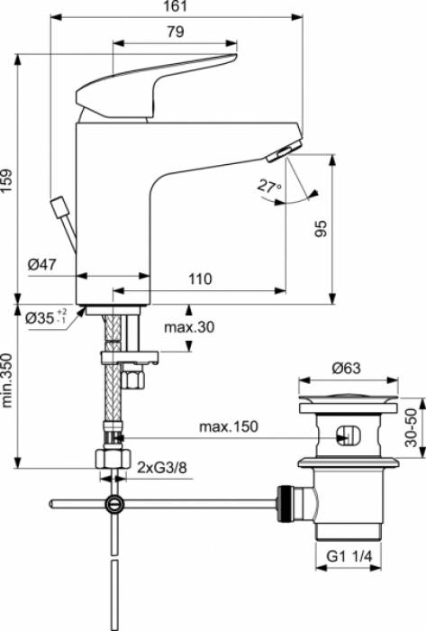 Смеситель для раковины IDEAL STANDARD Ceraflex B1712AA. Фото