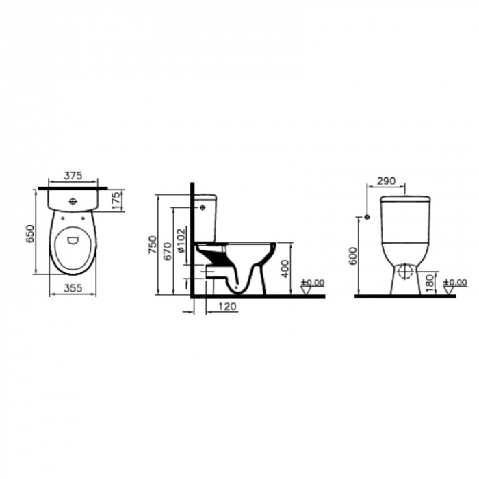 Унитаз-компакт безободковый Vitra S10 SmoothFlush 9864B003-7201. Фото