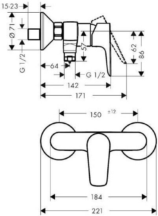 Смеситель для душа Hansgrohe Talis E 71760700. Фото