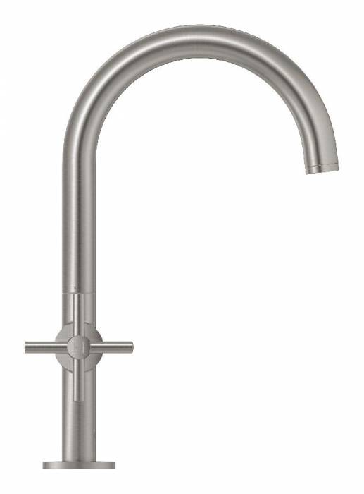 GROHE 21019DC3 Atrio New Смеситель двухвентильный для раковины на 1 отверстие, крестобразная ручка, размер L, СуперСталь. Фото