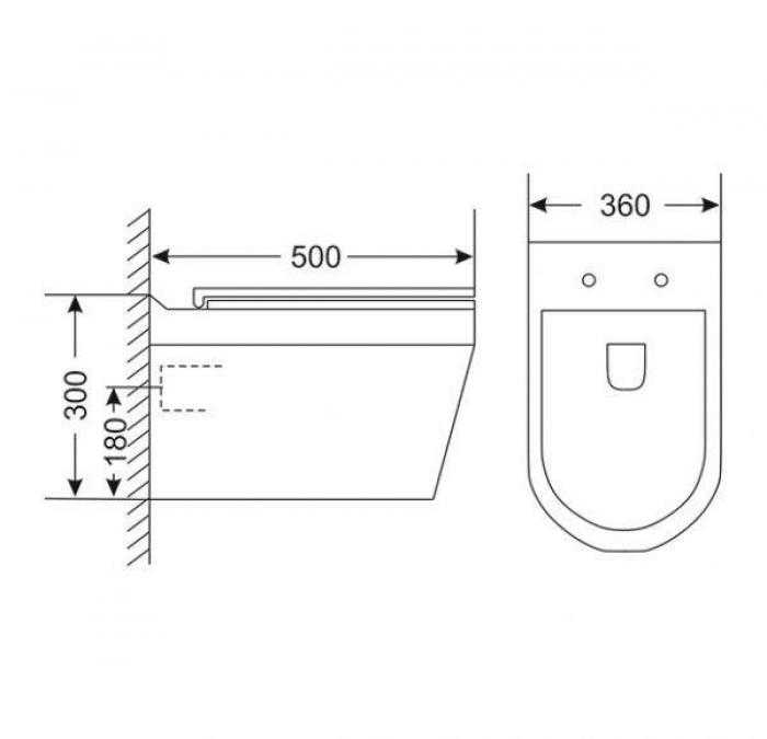 SOLE AURA Безободковый унитаз подвесной с сиденьем Soft-close. Фото