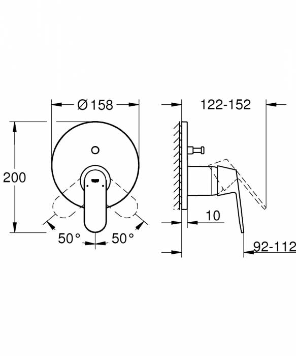 Смеситель для ванны GROHE 24045000 Eurosmart Cosmopolitan, хром. Фото