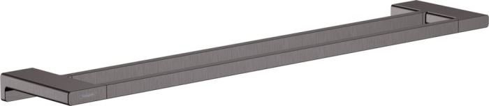 Двойной держатель полотенец AddStoris Hansgrohe 41743340, шлифованный черный хром для ванной комнаты. Фото