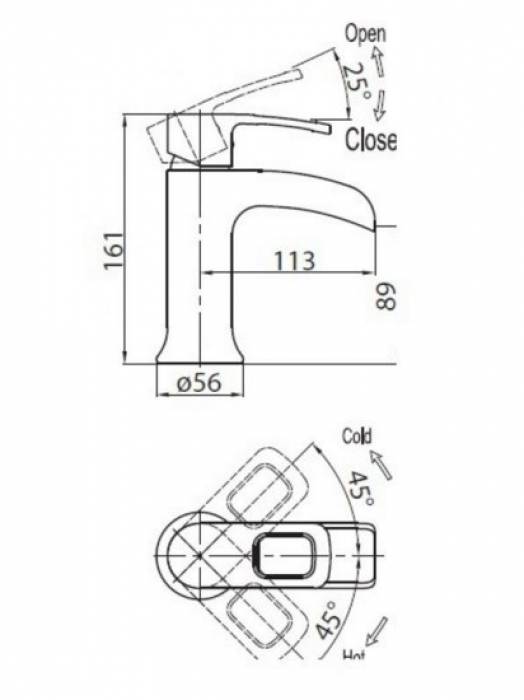 Смеситель для раковины BELBAGNO Versa VER-LVM-CRM. Фото