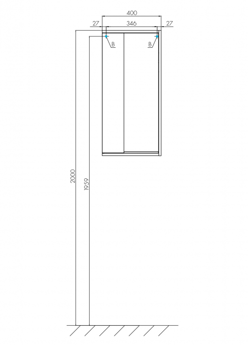 Шкафчик подвесной AQUATON Бостон 40 Белый Глянцевый/Дуб Эврика 1A239903BN010. Фото