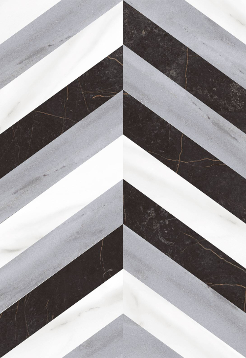 Керамин Плитка облицовочная Пантеон 7Д 275х400 декор чёрно-белый