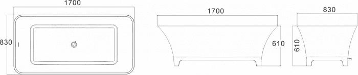 Ванна NS BATH NSB-1780G (глянцевая). Фото