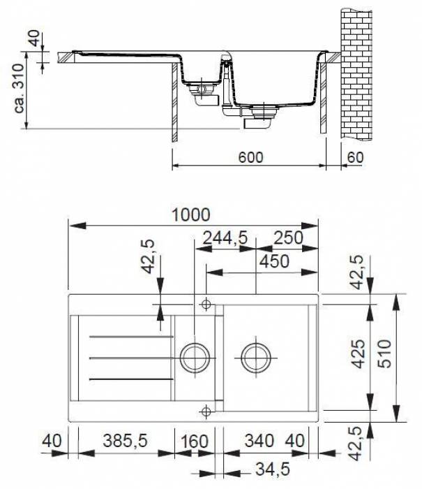 Кухонная мойка FRANKE Java JAG 651 графит 114.0056.260. Фото