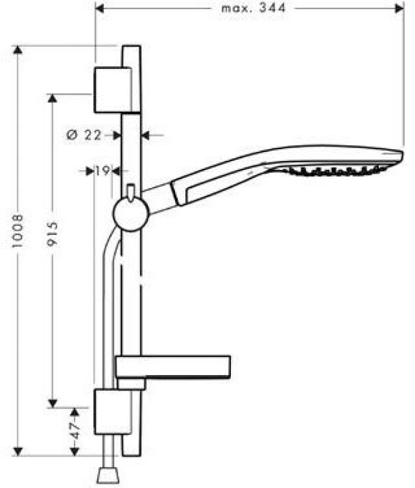 Душевой гарнитур Hansgrohe Raindance Select 150 3iet 90cm белый/хром 27803400. Фото