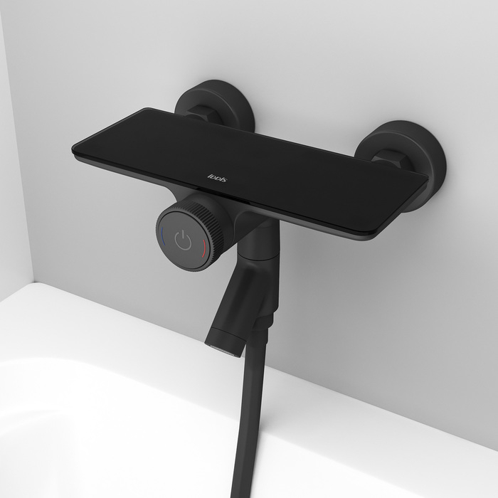 Смеситель для ванны с управлением Push Control черный матовый Shelfy IDDIS SHEBLBTi02WA. Фото