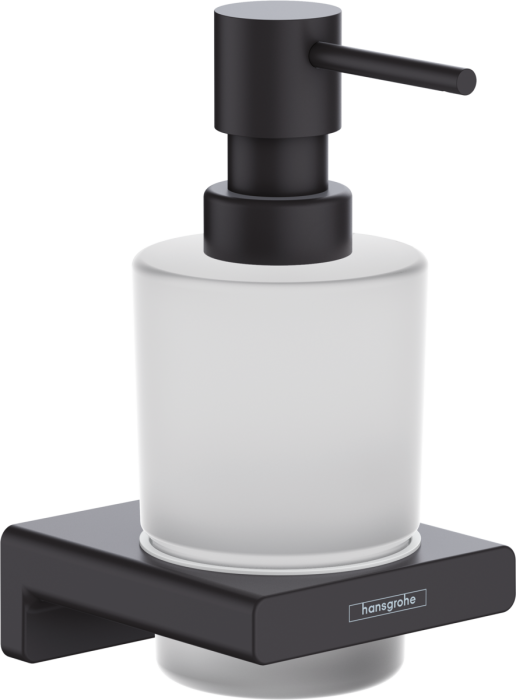 Диспенсер для жидкого мыла AddStoris Hansgrohe 41745670, матовый черный для ванной комнаты. Фото