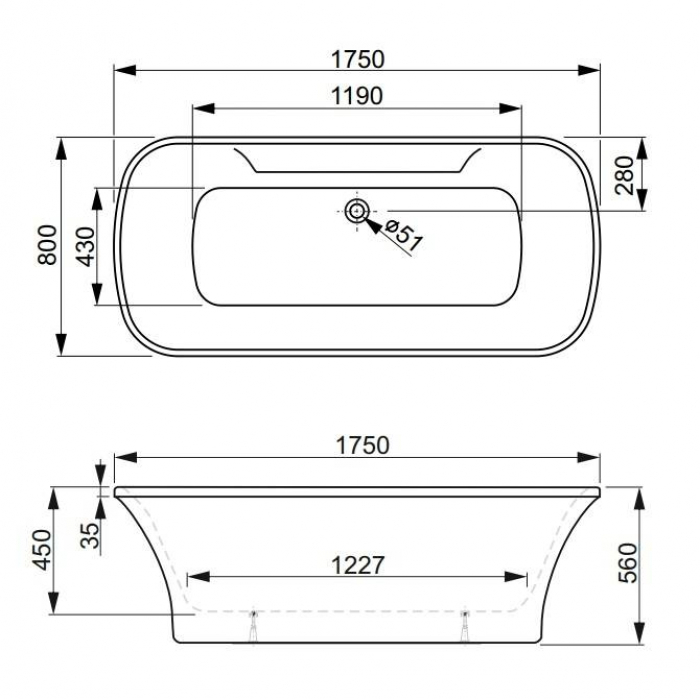 Акриловая ванна VAGNERPLAST BLANCA WT 175 VPBV175BLA7WTX-01. Фото