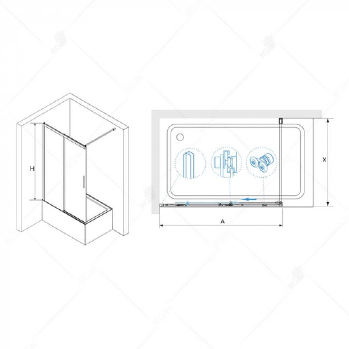 Шторка на ванну RGW SCREENS SC-43-B 34114312-14 120 см. Фото