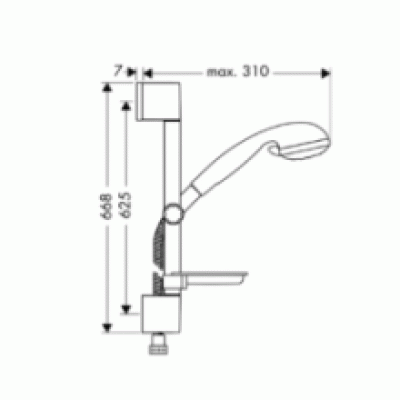 Душевой гарнитур HANSGROHE Crometta 3jet/Unica C 27746000. Фото