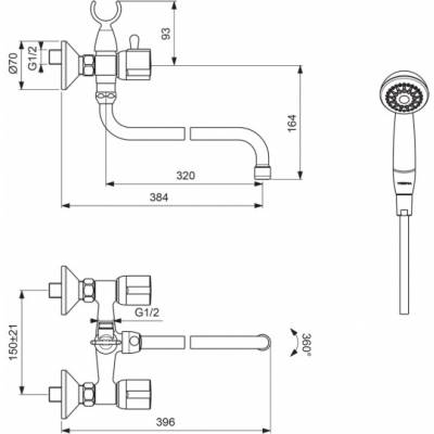 Смеситель для ванны VIDIMA Eco BA163AA. Фото