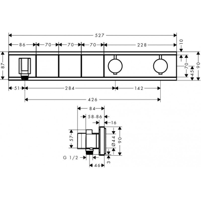 Термостат для душа Hansgrohe RainSelect 15356000 (внешняя часть). Фото