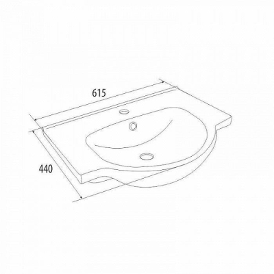 Тумба с умывальником для ванной комнаты напольная,белая/под дерево 60 см Volga Milardo VOL60W2M95K. Фото