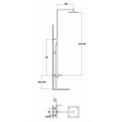 Душевая система BELBAGNO Arlie ARL-DOCM-CRM. Фото