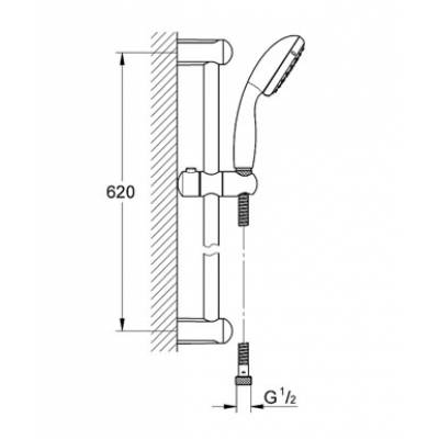 Душевой гарнитур GROHE Tempesta New 27853000. Фото