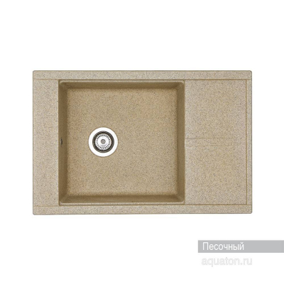 Мойка для кухни Акватон Делия 78 прямоугольная с крылом песочная 1A715132DE220. Фото