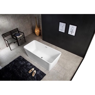 Ванна акриловая Azario LINCOLN 1690х800х580, свободностоящая, в комплекте с сифоном и металлической рамой LIN17080. Фото