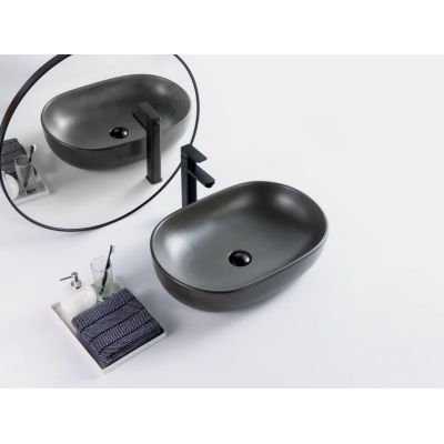 Раковина накладная BELBAGNO 60х42 BB1084-H311 серая матовая. Фото