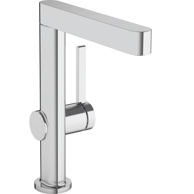 Finoris Смеситель для раковины, однорычажный, 230 с поворотным изливом, со сливным клапаном Push-Open 76060000, хром. Фото