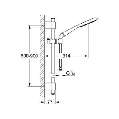 Душевой гарнитур GROHE Rainshower Icon 900 27277001. Фото