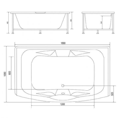 Ванна акриловая SOLE Delta 190х109. Фото